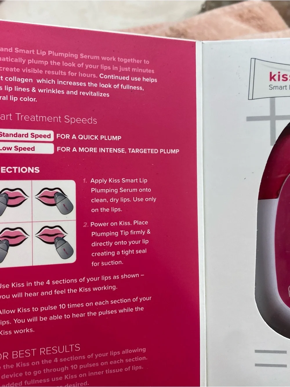 Kiss Lip Plumping Device - Hot Pink and White